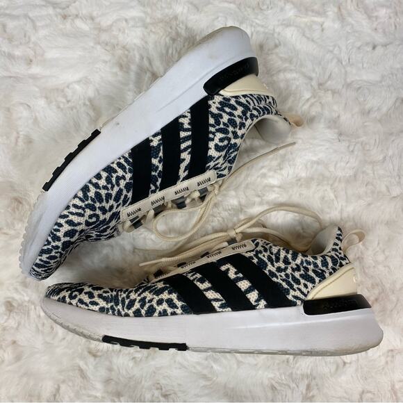 Adidas Cheetah Print Cloudfoam Running Shoes Sneaker Women's Size 8 Men's Size 7 - Picture 2 of 11